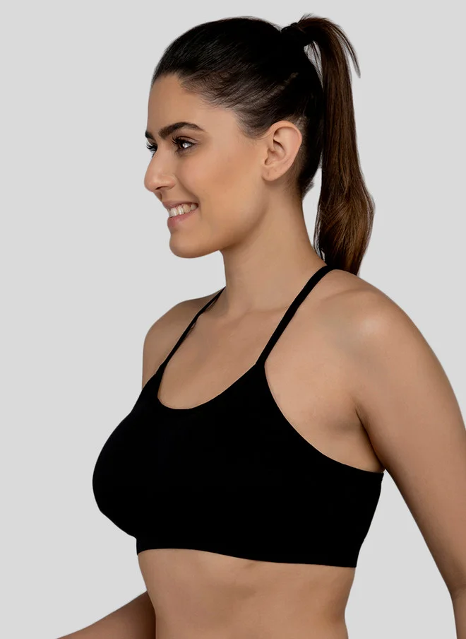 ليس اند مي  Laceandme Black Solid Non-Wired Lightly Padded Everyday Bra 4298